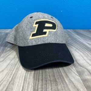 Purdue Boilermakers Hat Legacy Men's Adjustable Gray Black Wool
